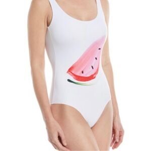 ONIA KELLY WATERMELON ONE-PIECE LOW-BACK SWIMSUIT BATHING SUIT L LARGE NEW NWT